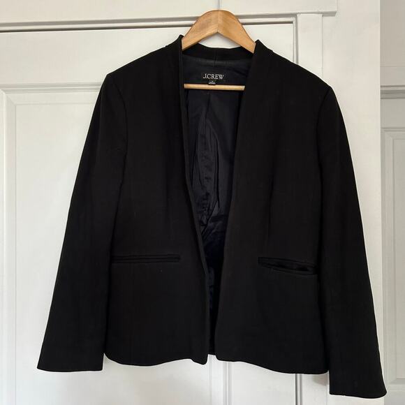 J. Crew Going Out Blazer Stretch Twill Women’s 14 Black Career Professional Chic - Picture 8 of 9